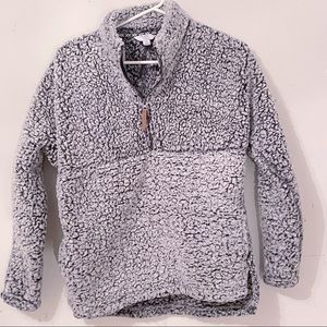 Fuzzy Sherpa quarter zip pullover